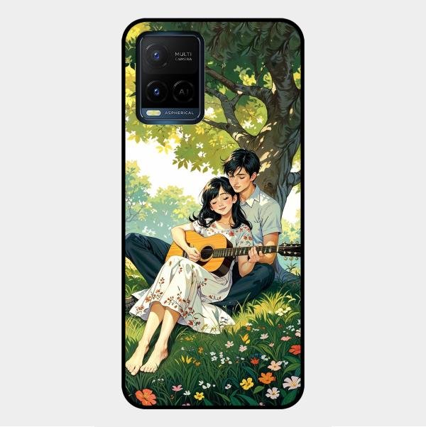 Strings of Love Glass Case Cover For Vivo Y21A