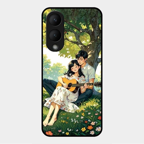 Strings of Love Glass Case Cover For Vivo Y28 5G