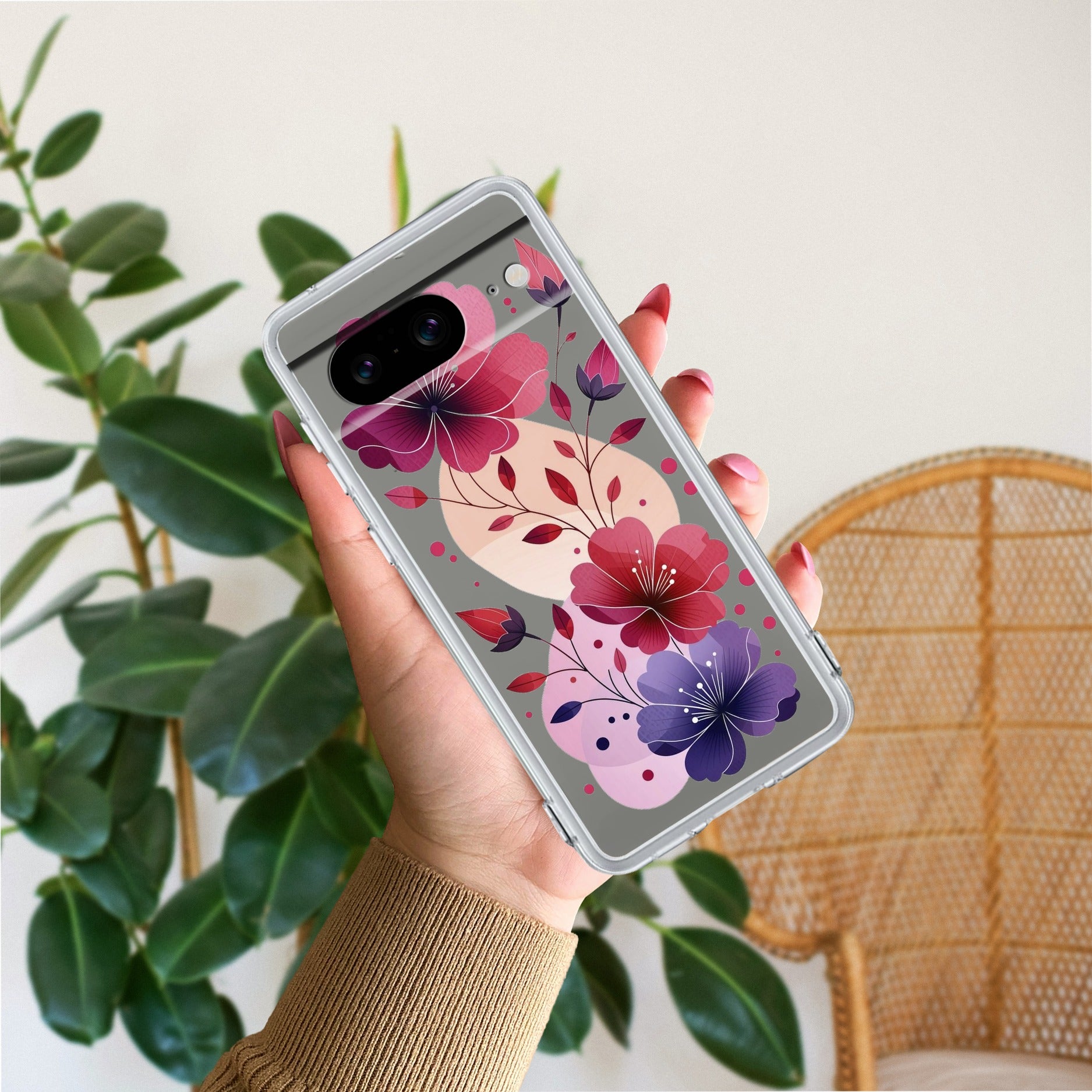 Stunning Floral Transparent Silicon Case For Google Pixel 8 5G