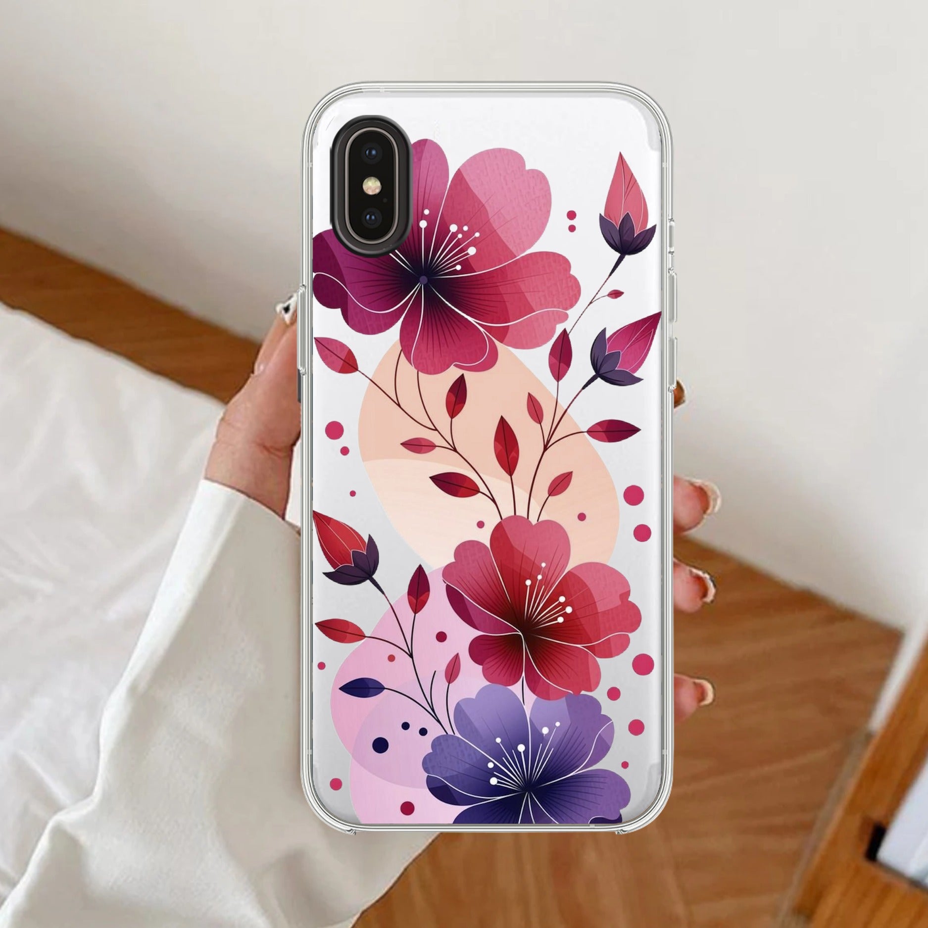 Stunning Floral Transparent Silicon Case For iPhone XR