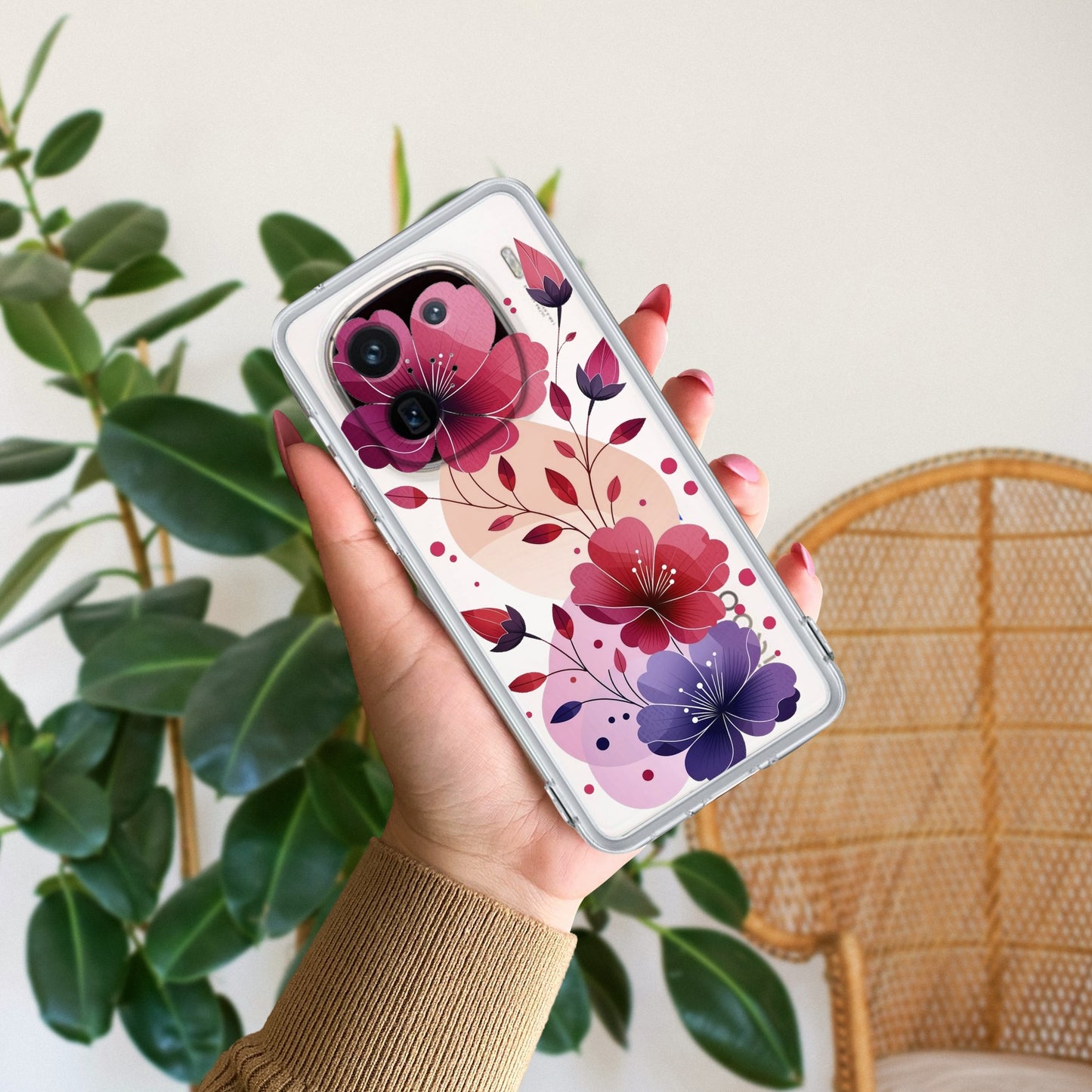 Stunning Floral Transparent Silicon Case For iQOO
