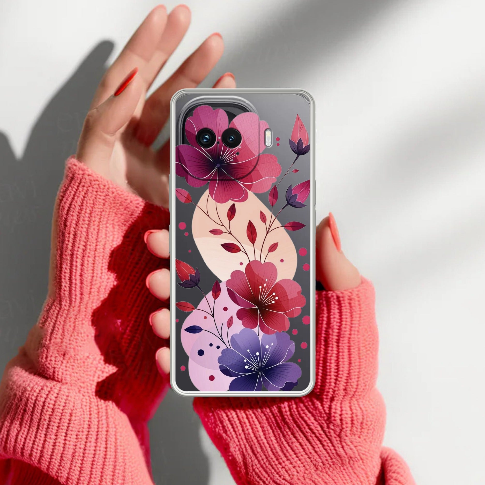 Stunning Floral Transparent Silicon Case For iQOO 15R 5G