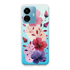Stunning Floral Transparent Silicon Case For iQOO Z6 Lite 5G