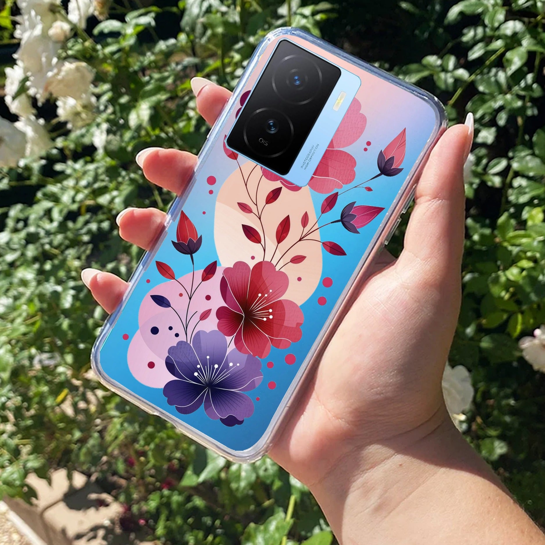 Stunning Floral Transparent Silicon Case For iQOO Z7s 5G