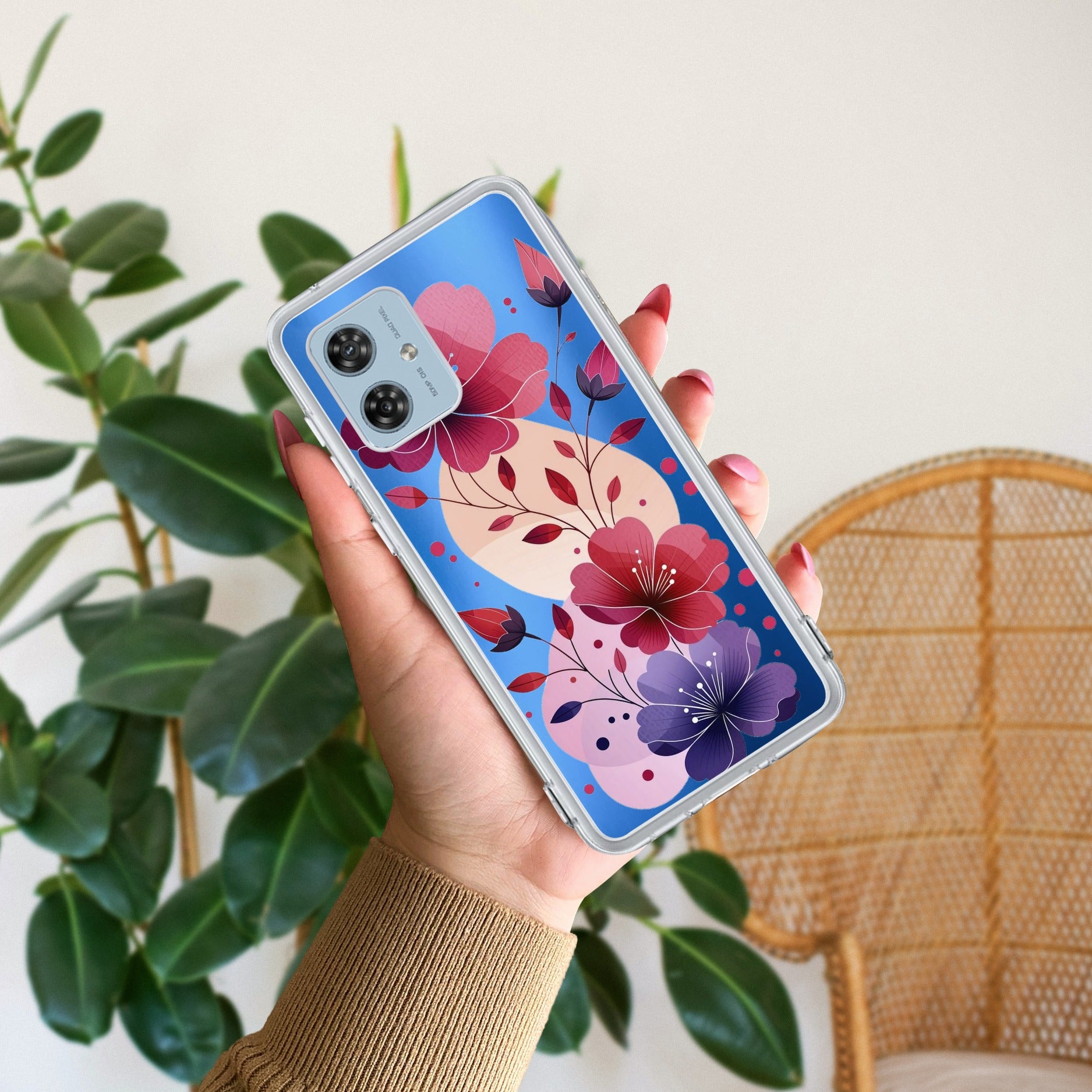Stunning Floral Anti Yellow Case For Motorola G64 5G