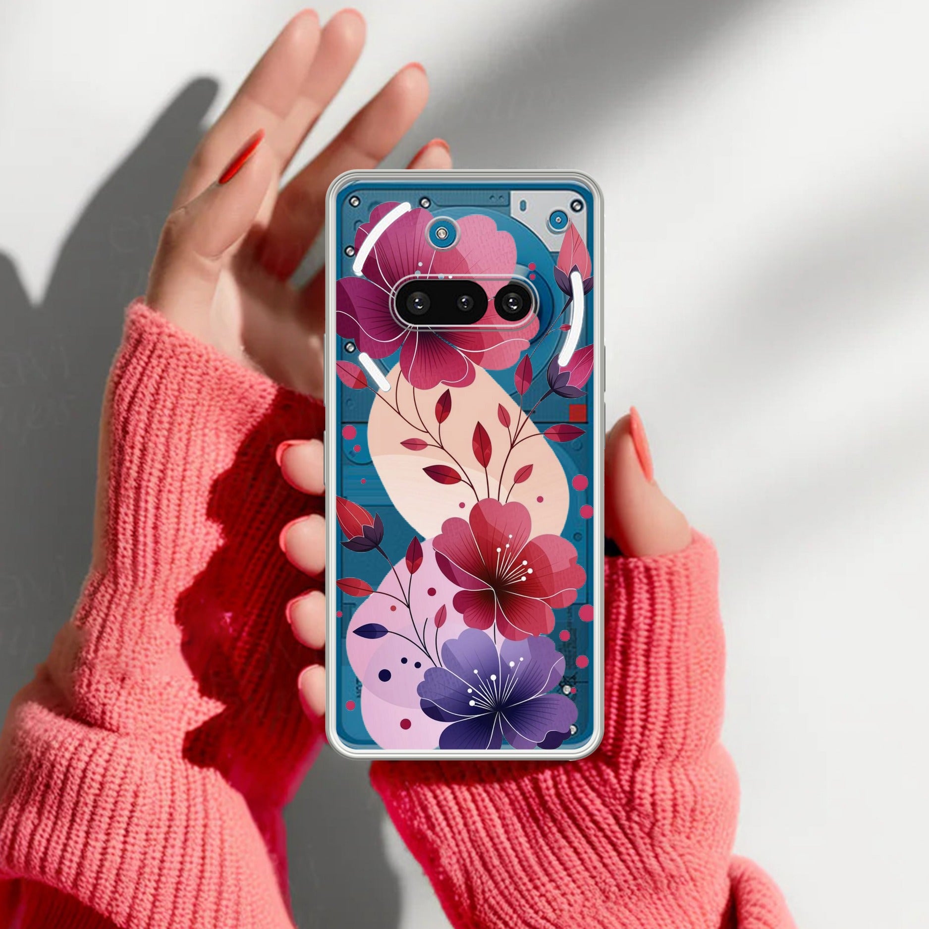 Stunning Floral Transparent Silicon Case For Nothing Phone 3A 5G