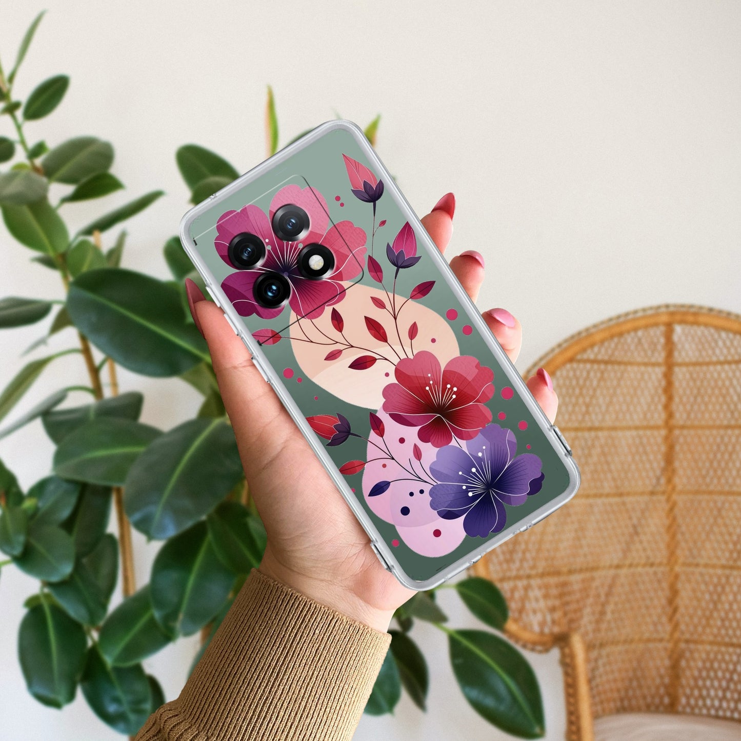 Stunning Floral Transparent Silicon Case For OnePlus