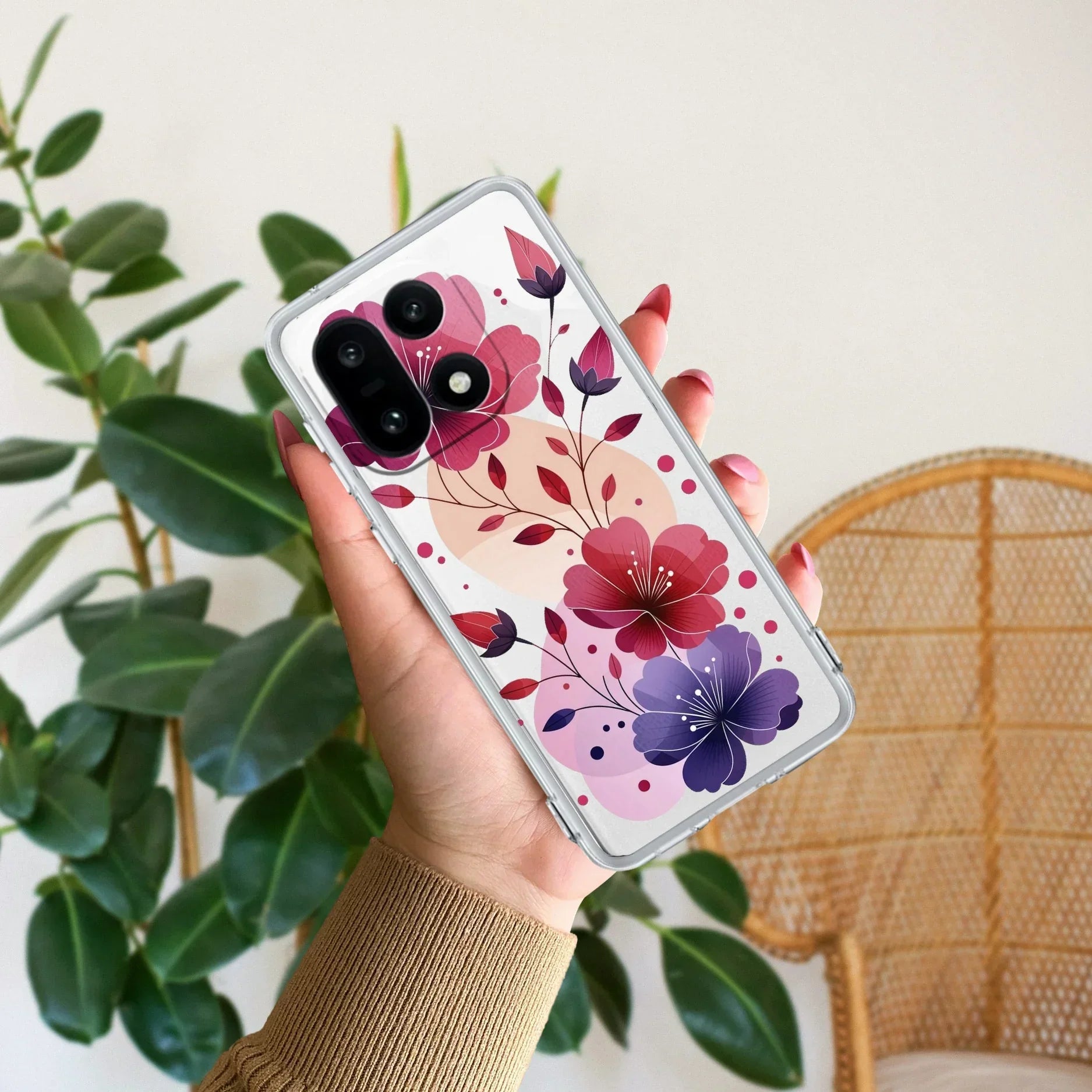 Stunning Floral Transparent Silicon Case For OnePlus