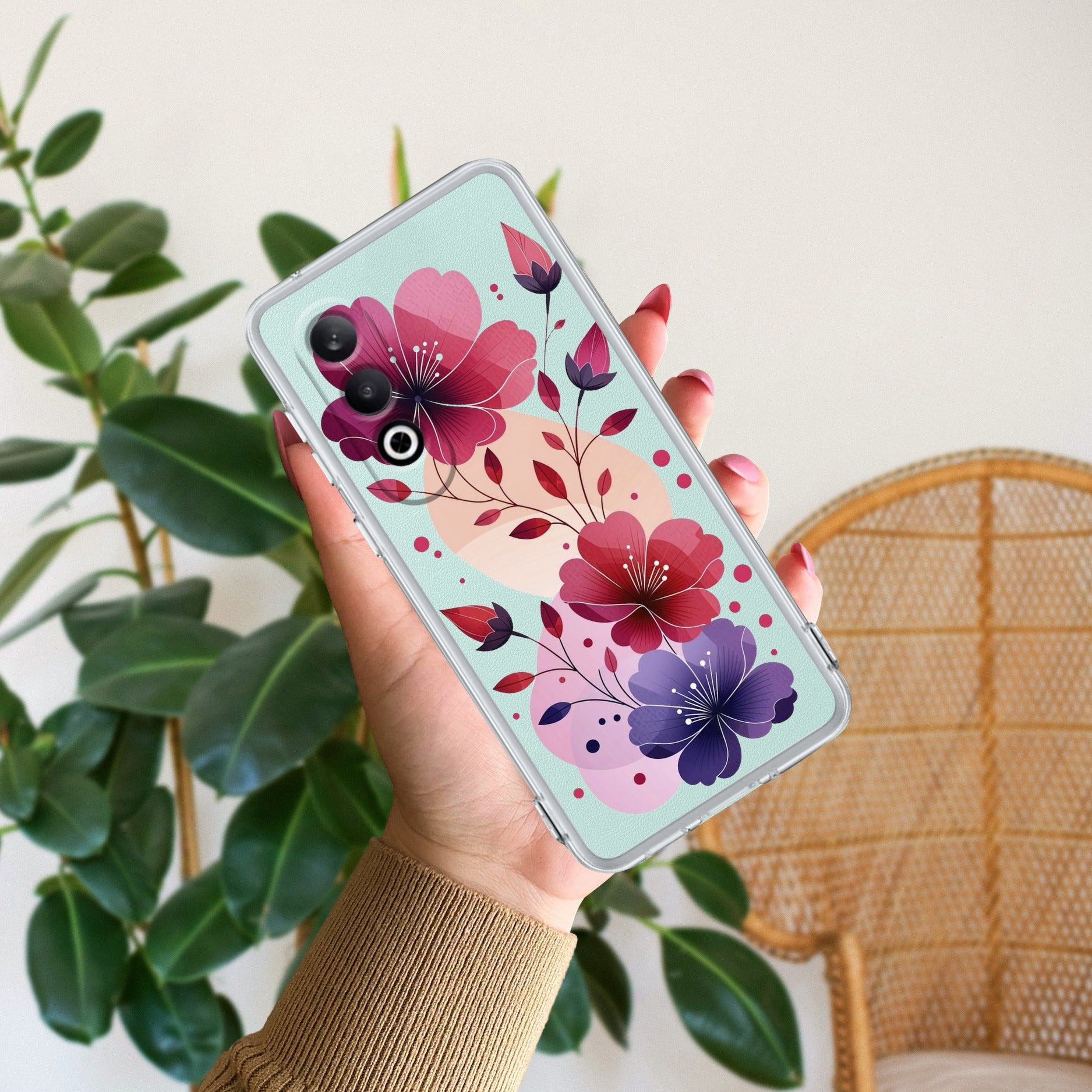 Stunning Floral Transparent Silicon Case For OnePlus Nord CE 4 5G