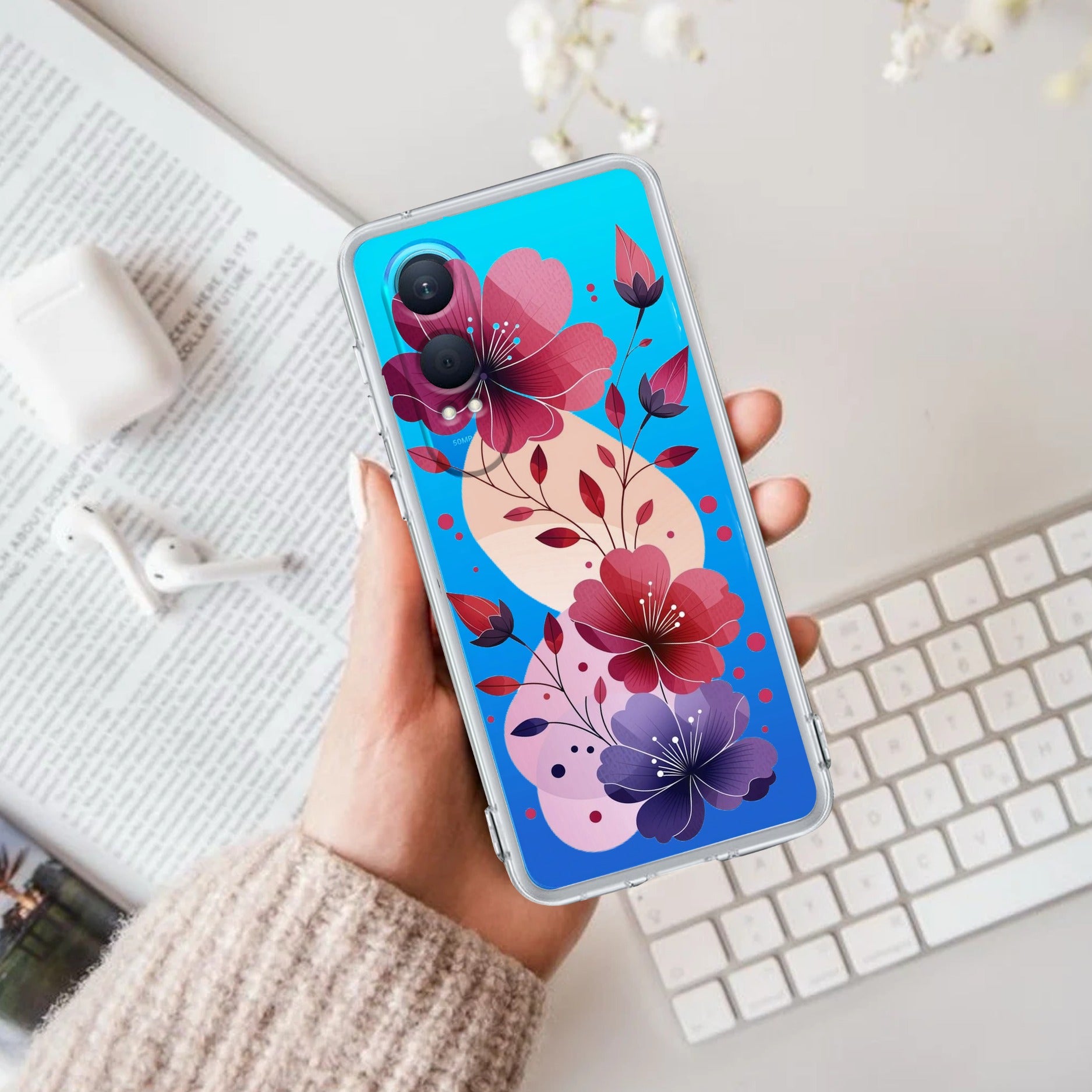 Stunning Floral Transparent Silicon Case For OnePlus