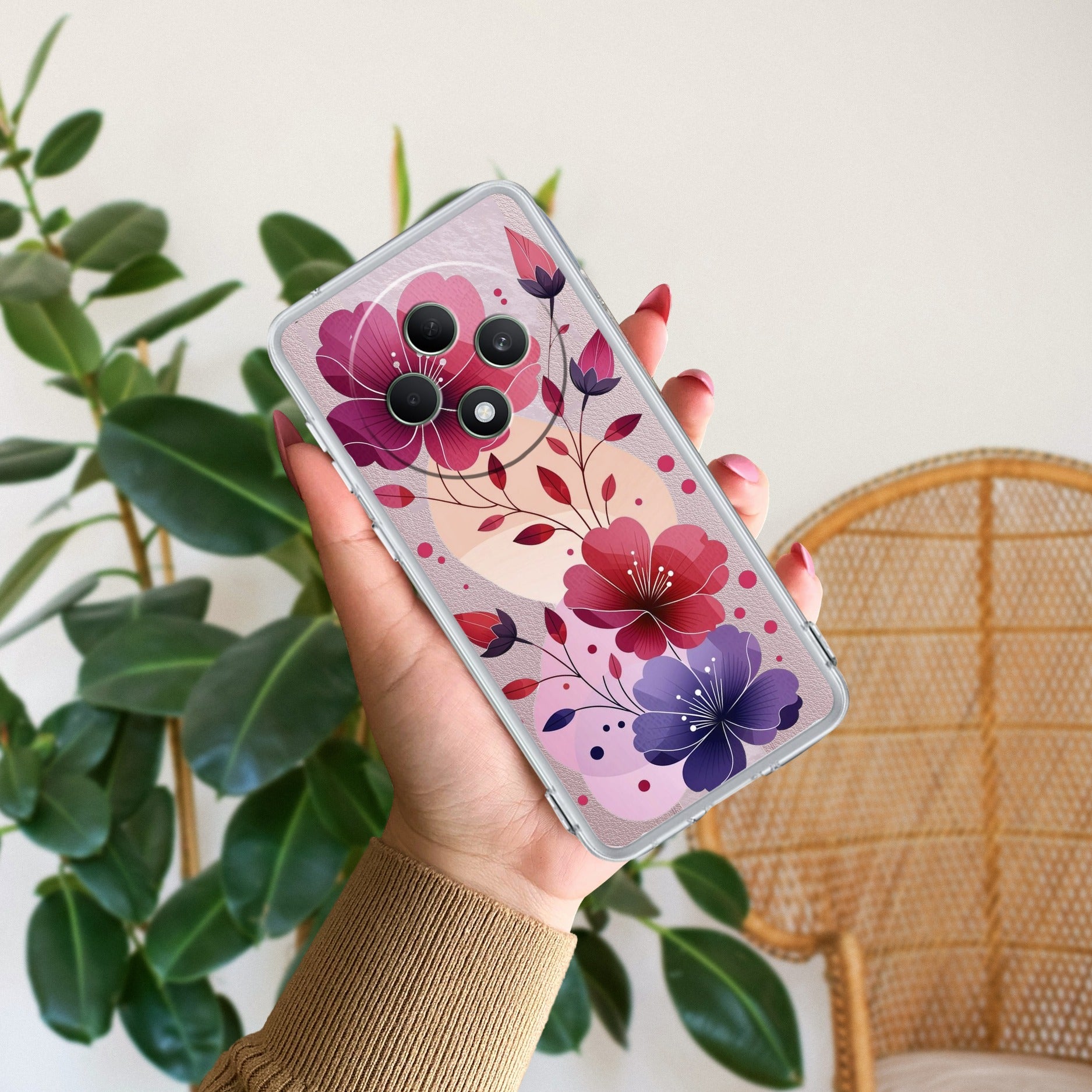 Stunning Floral Anti Yellow Case For Oppo F27 5G