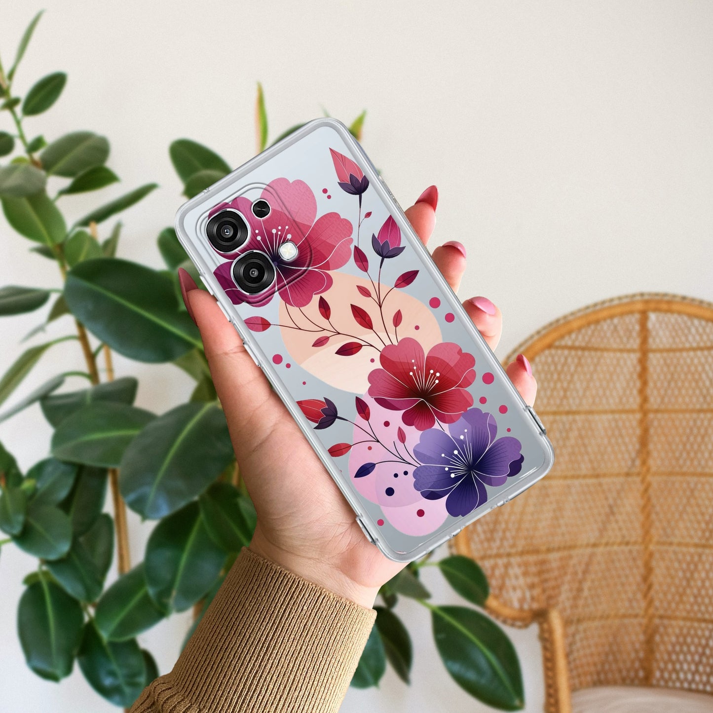 Stunning Floral Transparent Silicon Case For Oppo