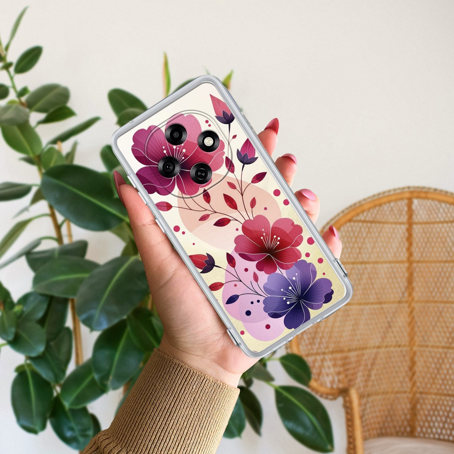 Stunning Floral Transparent Silicon Case For Oppo