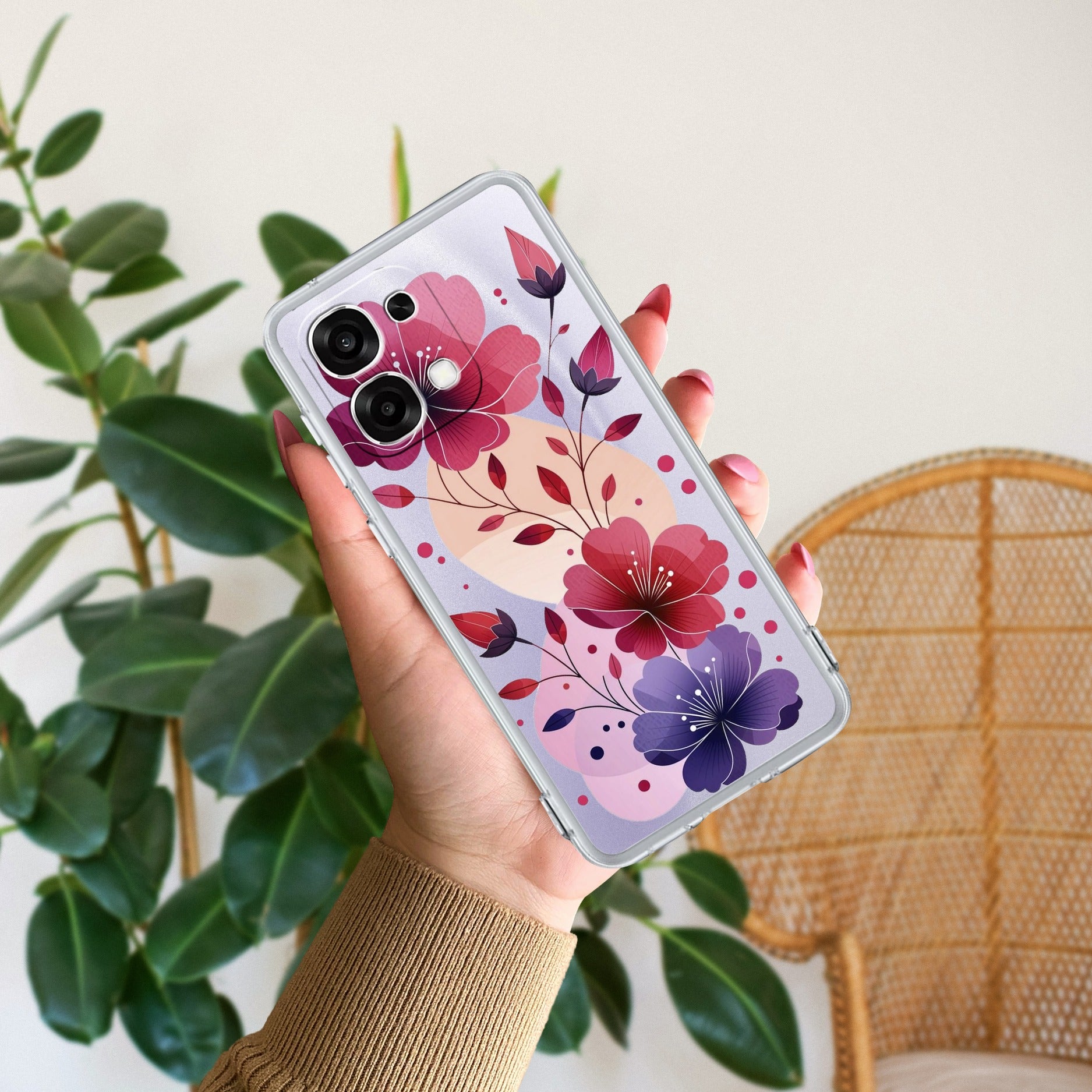 Stunning Floral Transparent Silicon Case For Oppo F33 5G