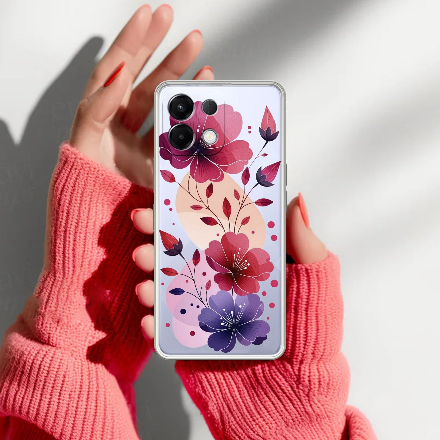 Stunning Floral Transparent Silicon Case For Oppo