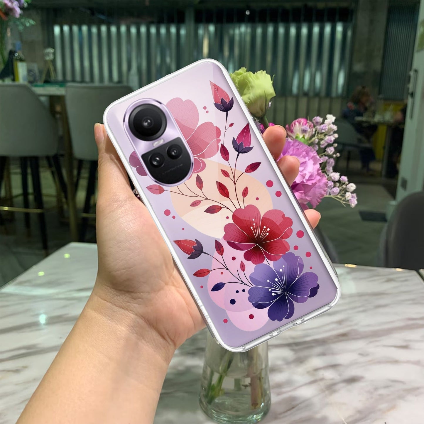 Stunning Floral Transparent Silicon Case For Oppo