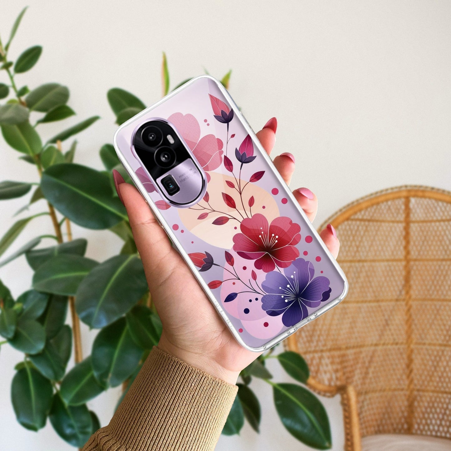 Stunning Floral Transparent Silicon Case For Oppo