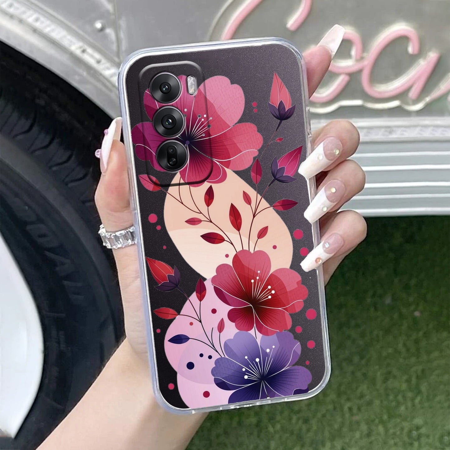 Stunning Floral Transparent Silicon Case For Oppo