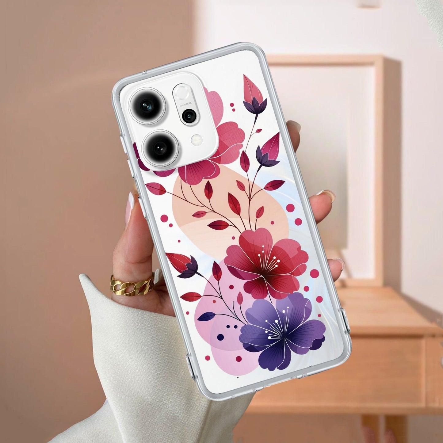 Stunning Floral Transparent Silicon Case For Oppo