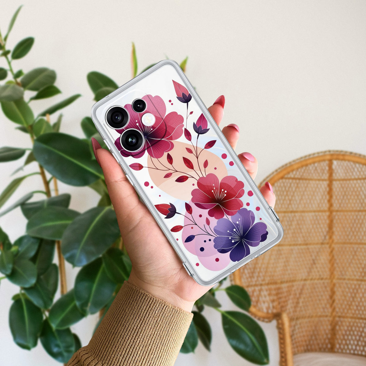 Stunning Floral Anti Yellow Case For Oppo Reno 16 5G