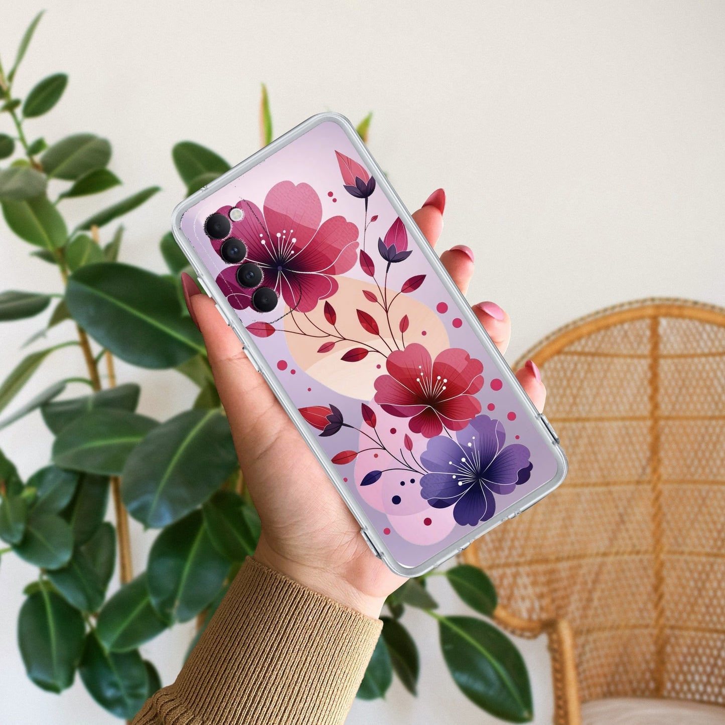 Stunning Floral Transparent Silicon Case For Oppo