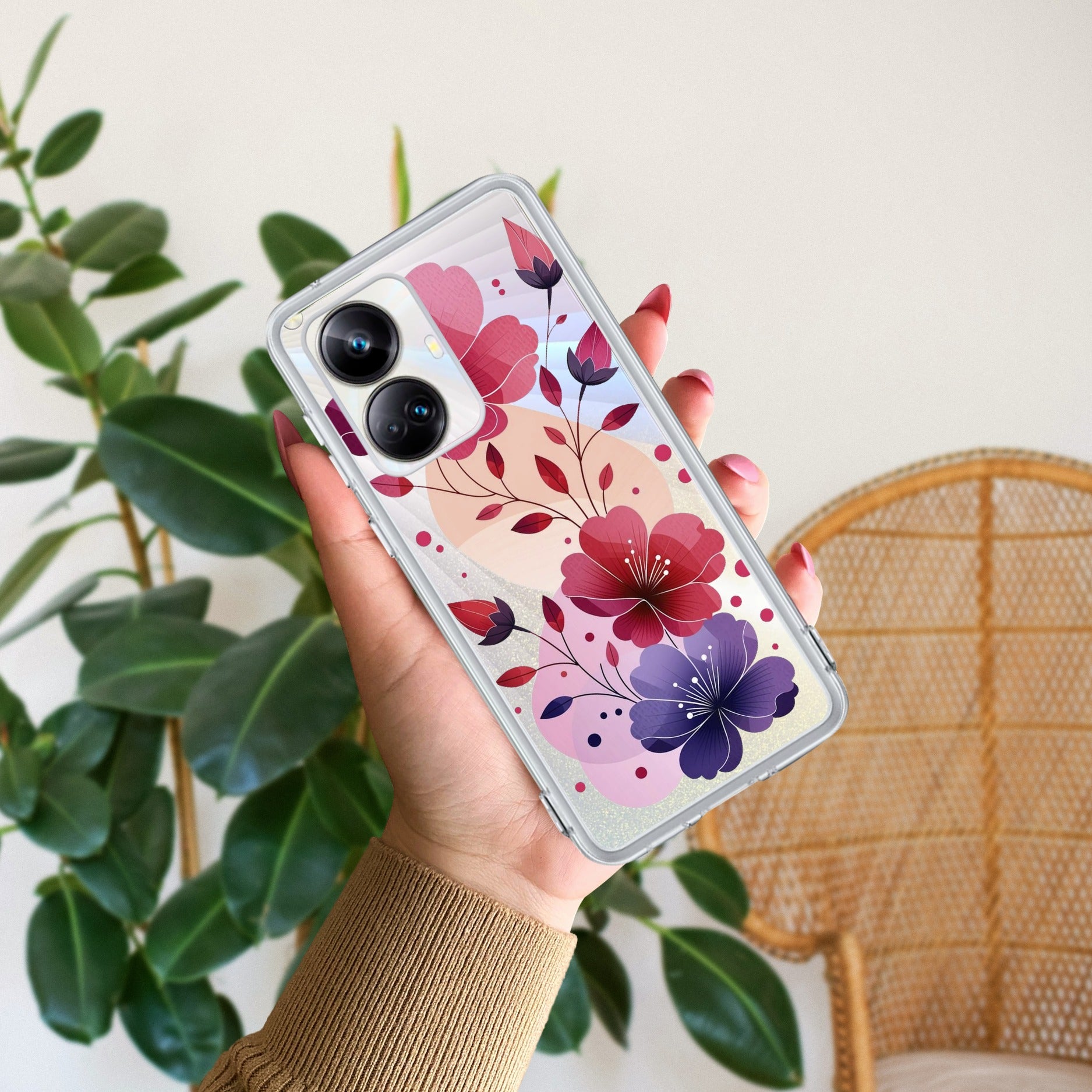 Stunning Floral Transparent Silicon Case For Realme 10 Pro Plus 5G
