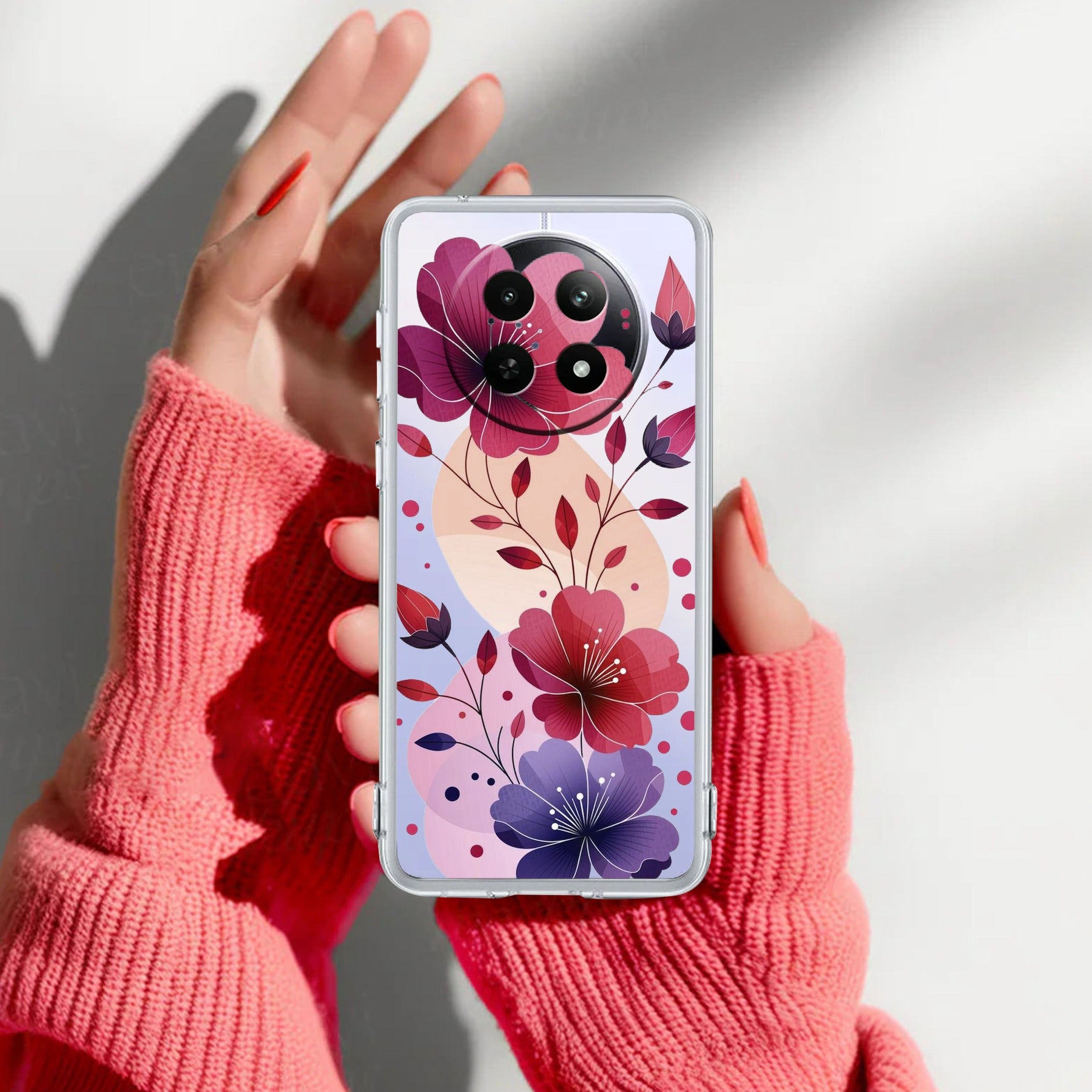 Stunning Floral Transparent Silicon Case For Realme C65 5G