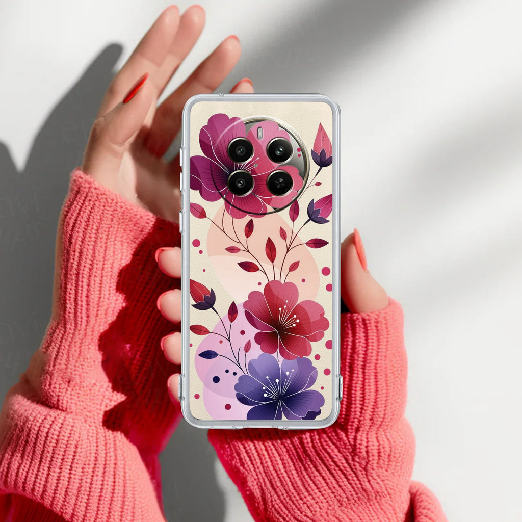 Stunning Floral Transparent Silicon Case For Realme P1 Pro 5G