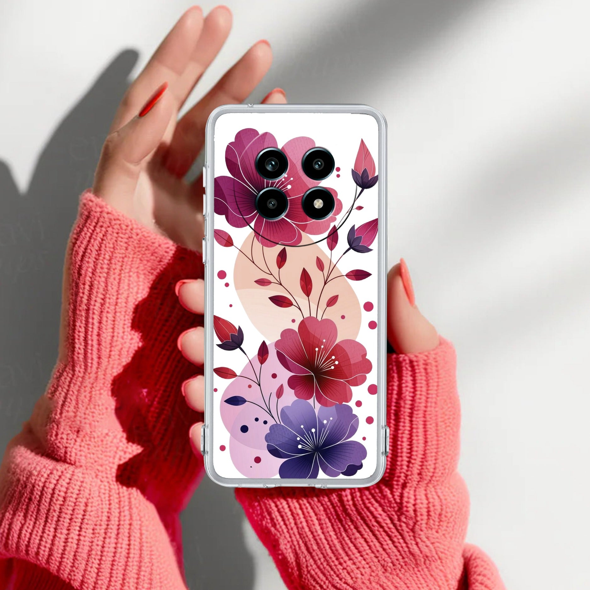 Stunning Floral Transparent Silicon Case For Realme 14 Pro Lite 5G