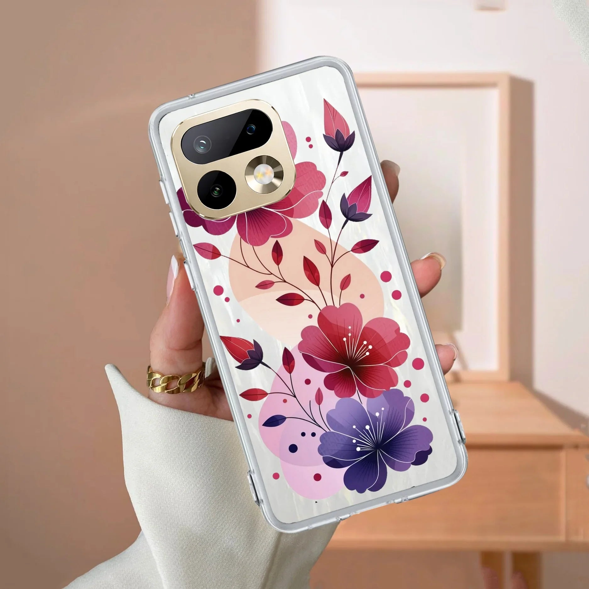 Stunning Floral Transparent Silicon Case For Realme 8 4G / Realme 8 Pro