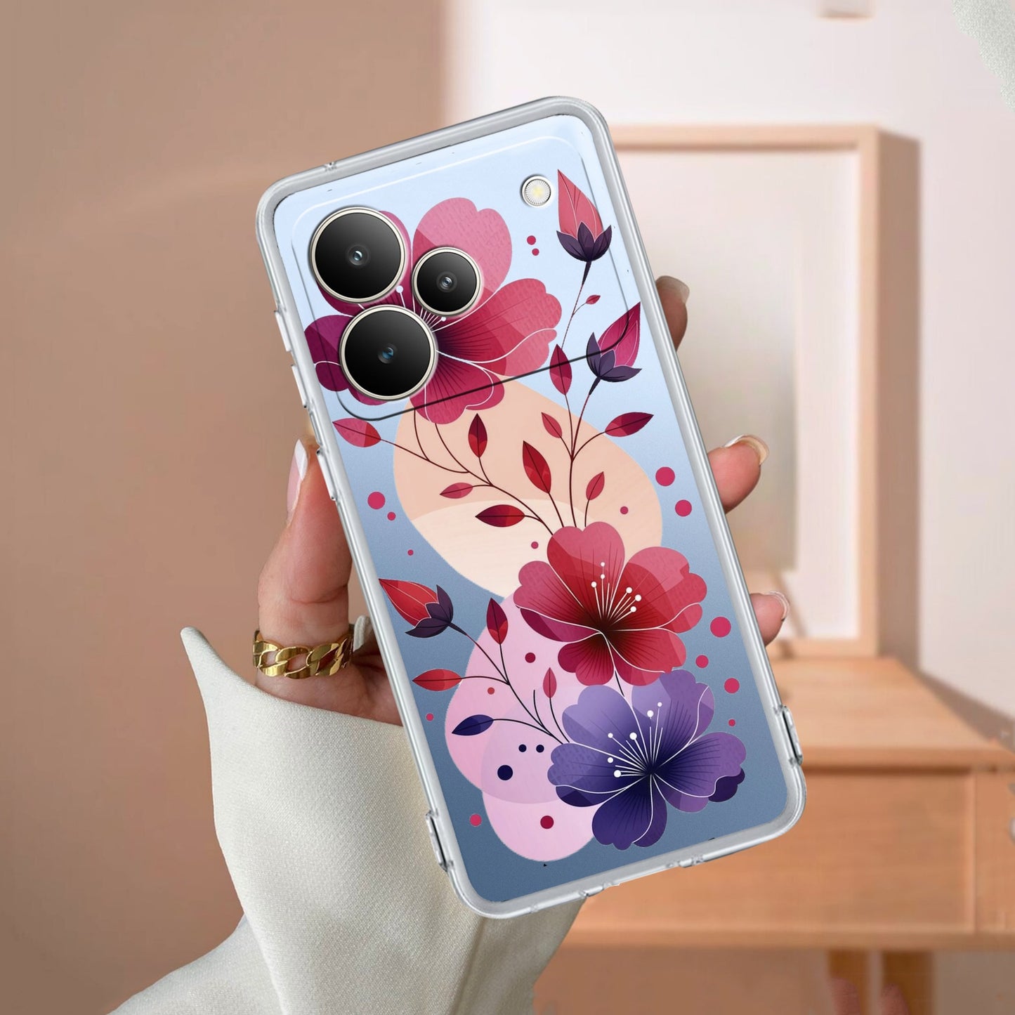 Stunning Floral Transparent Silicon Case For Realme/Narzo