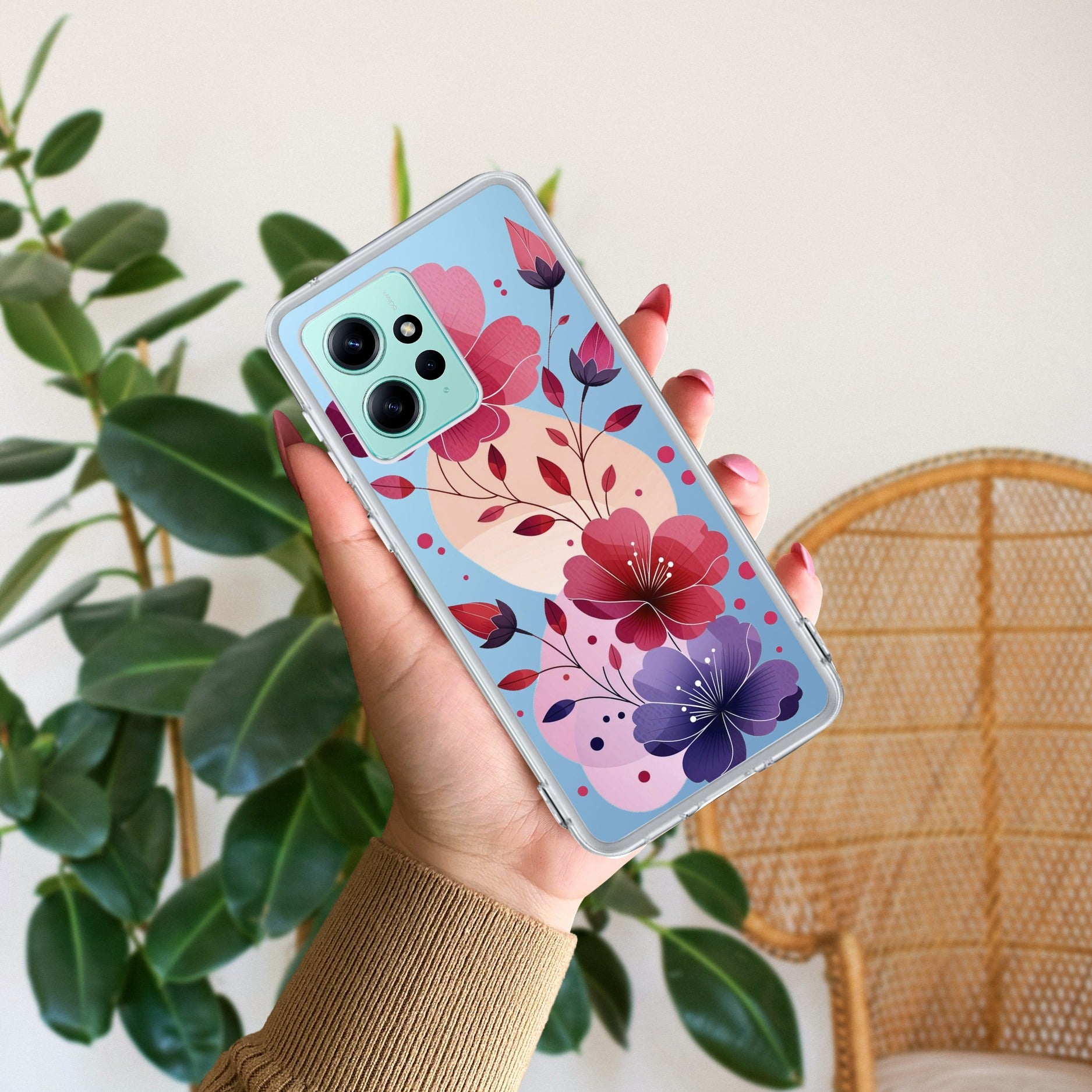 Stunning Floral Transparent Silicon Case For Redmi Note 12 4G