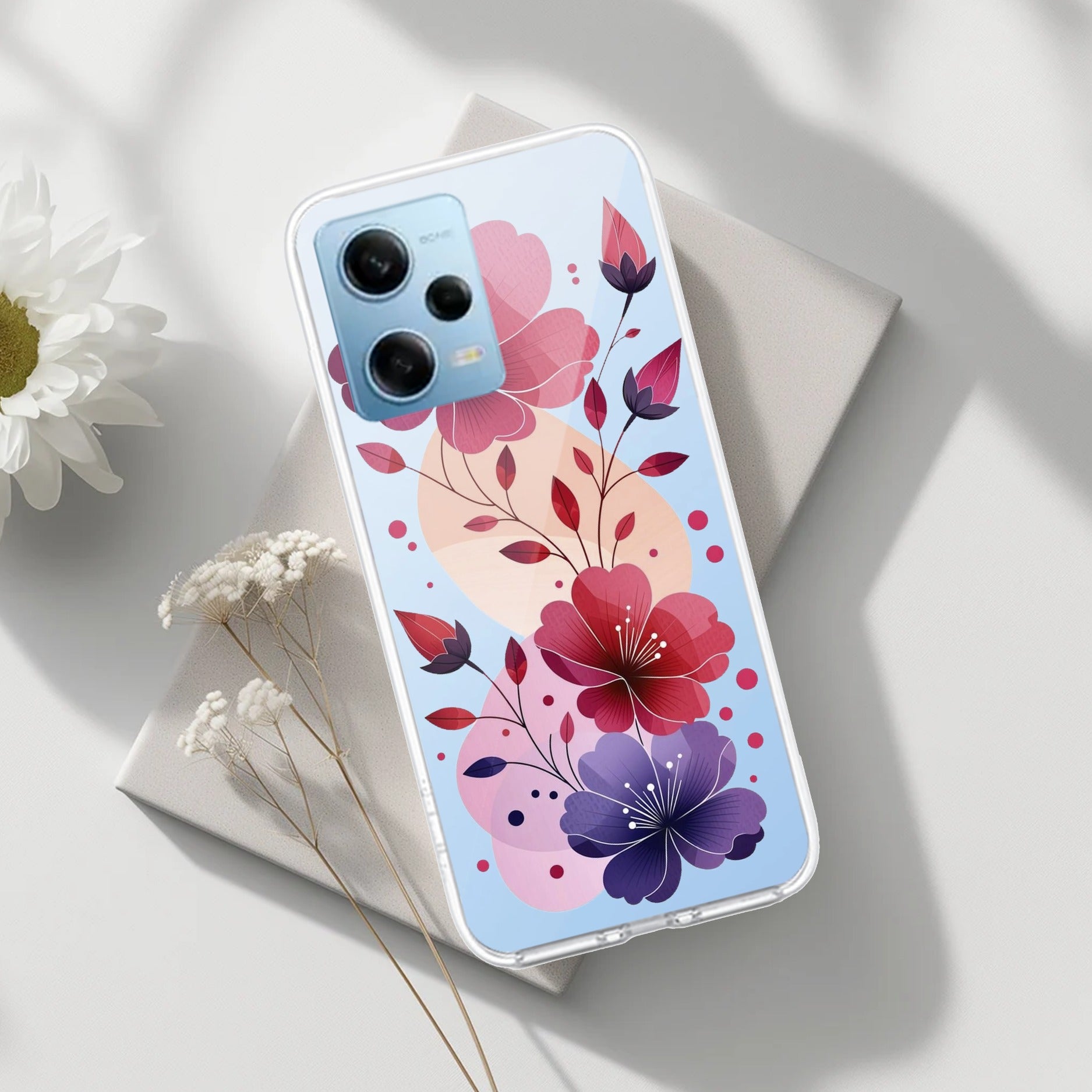 Stunning Floral Transparent Silicon Case For Redmi Note 12 5G