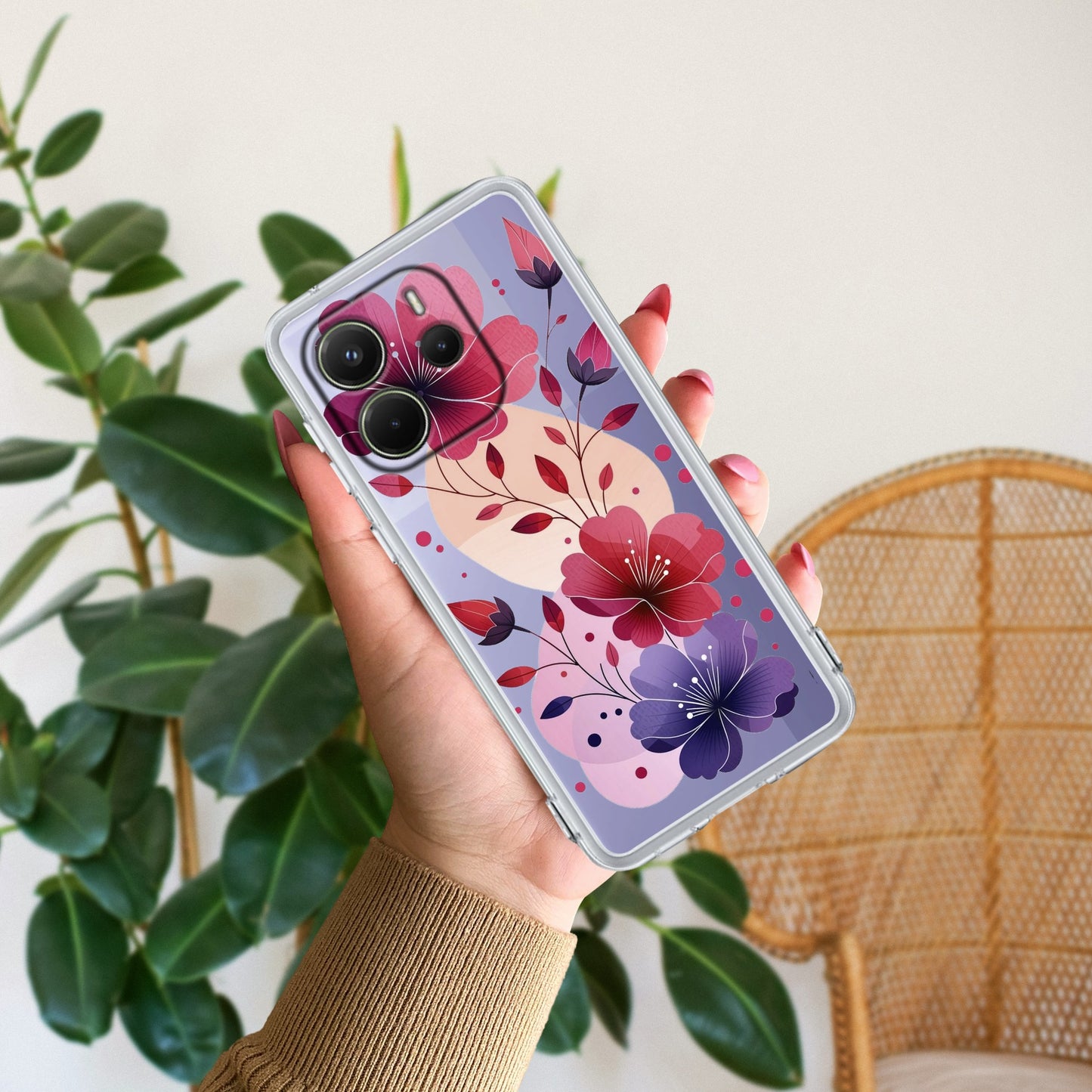 Stunning Floral Transparent Silicon Case For Redmi/Xiaomi