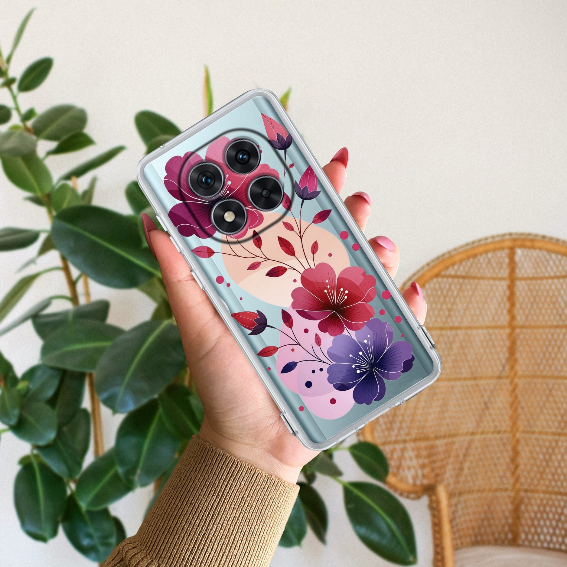 Stunning Floral Transparent Silicon Case For Redmi Note 14 Pro Plus 5G