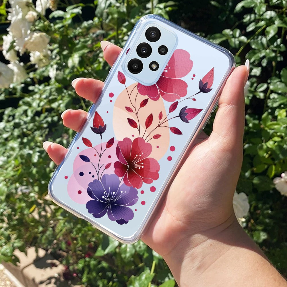 Stunning Floral Transparent Silicon Case For Samsung