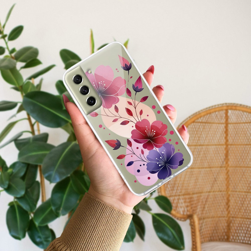 Stunning Floral Transparent Silicon Case For Samsung