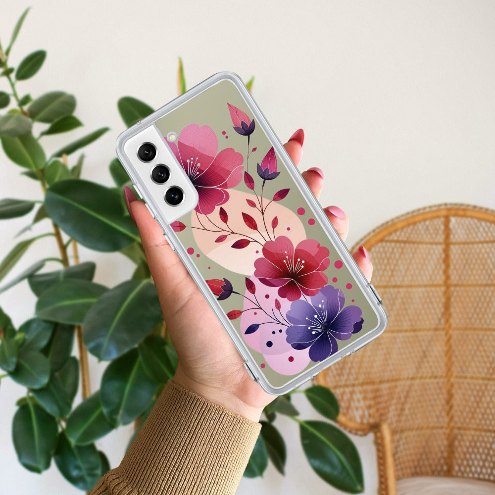 Stunning Floral Transparent Silicon Case For Samsung