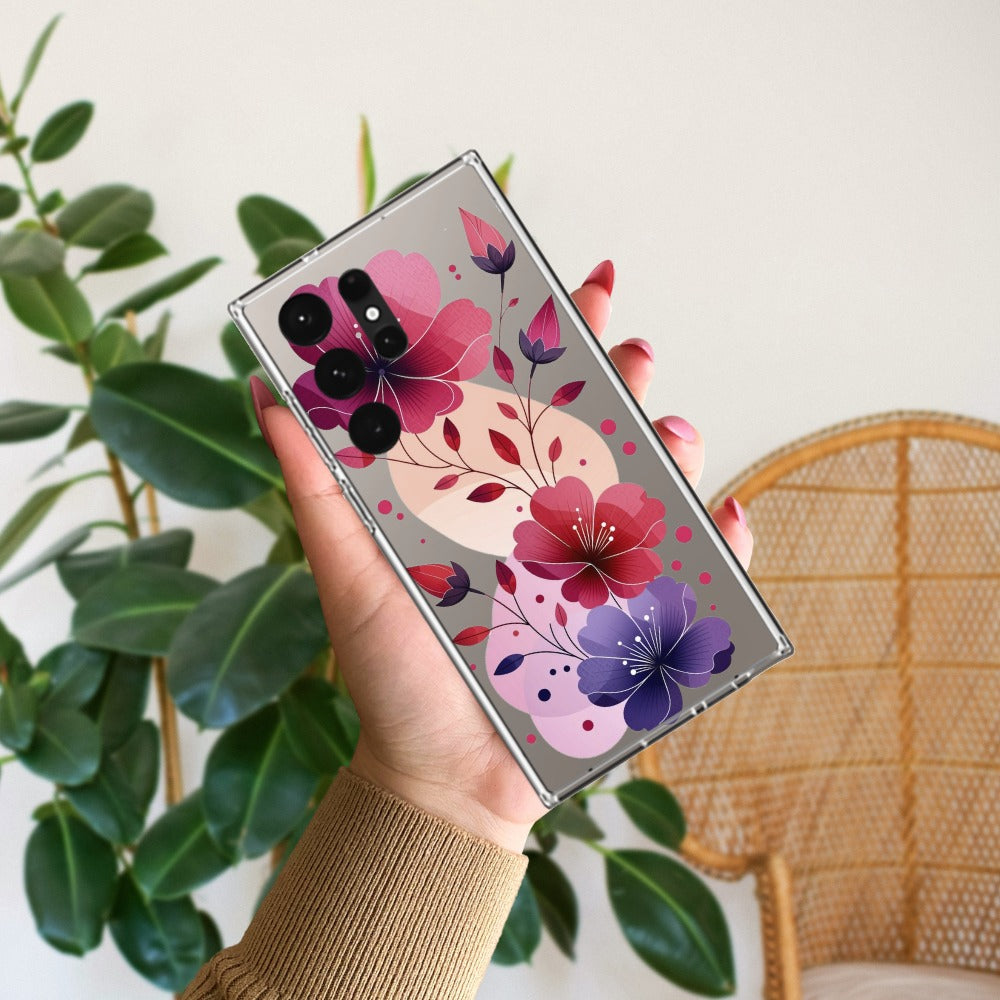 Stunning Floral Transparent Silicon Case For Samsung