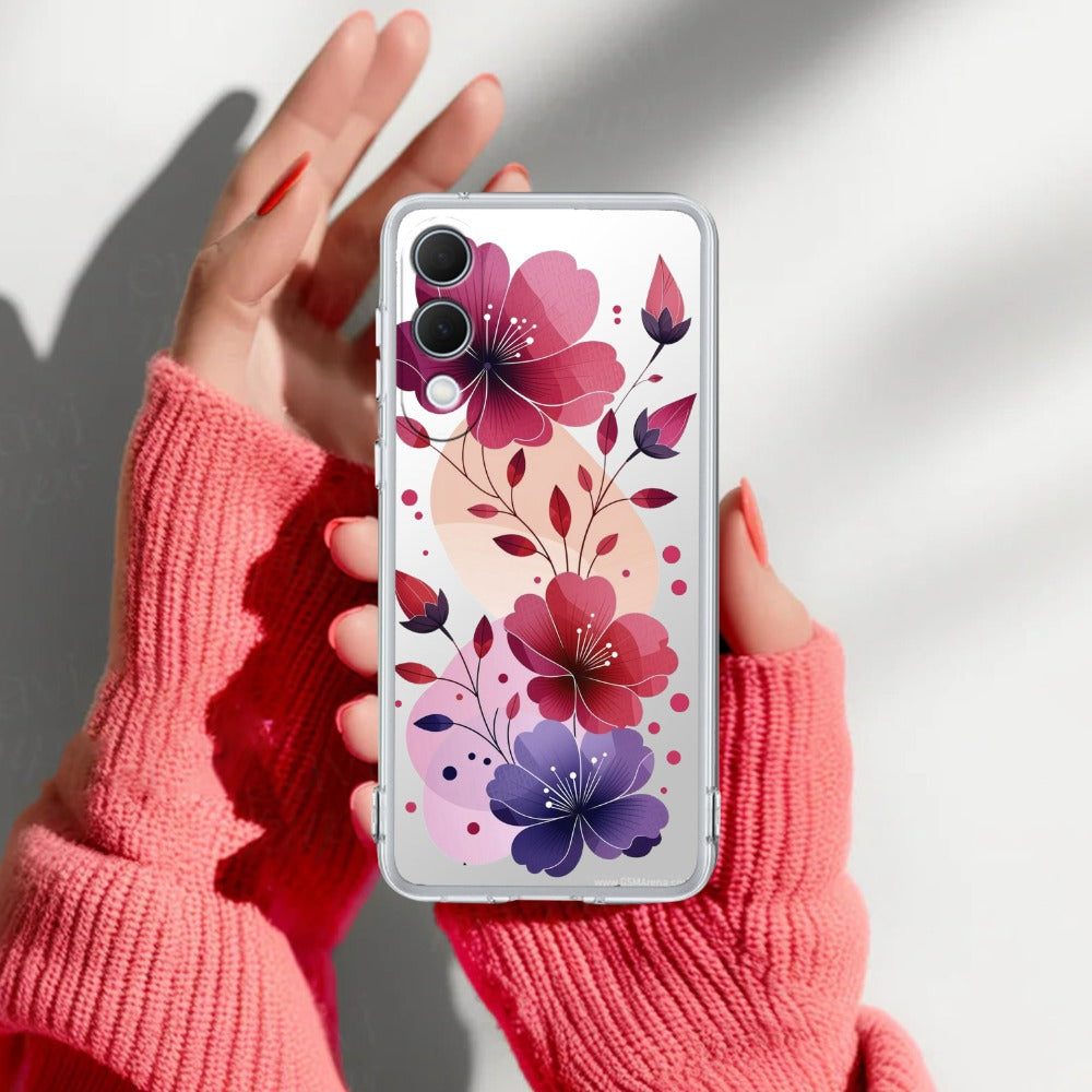 Stunning Floral Transparent Silicon Case For Samsung