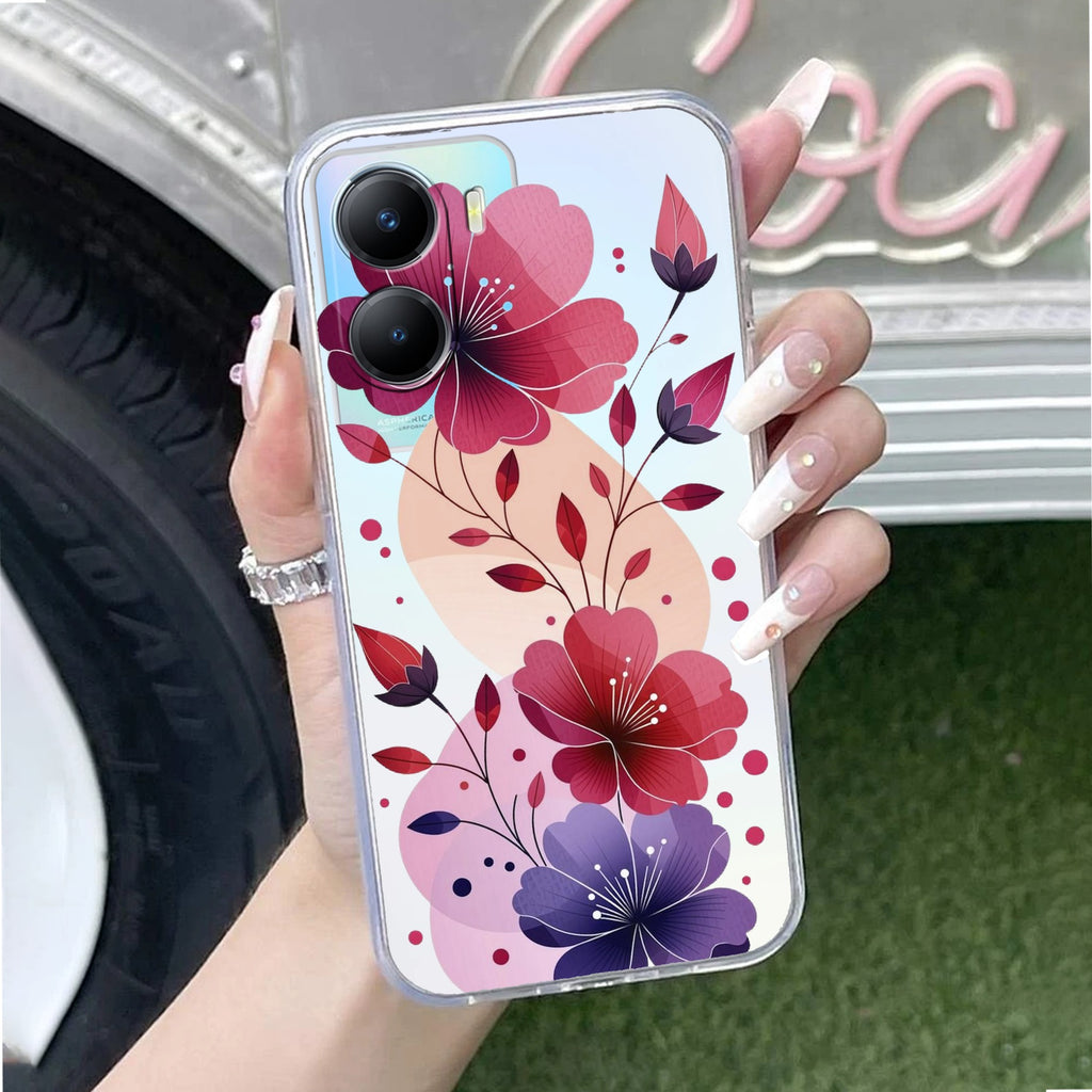 Stunning Floral Transparent Silicon Case For Vivo T2x 5G