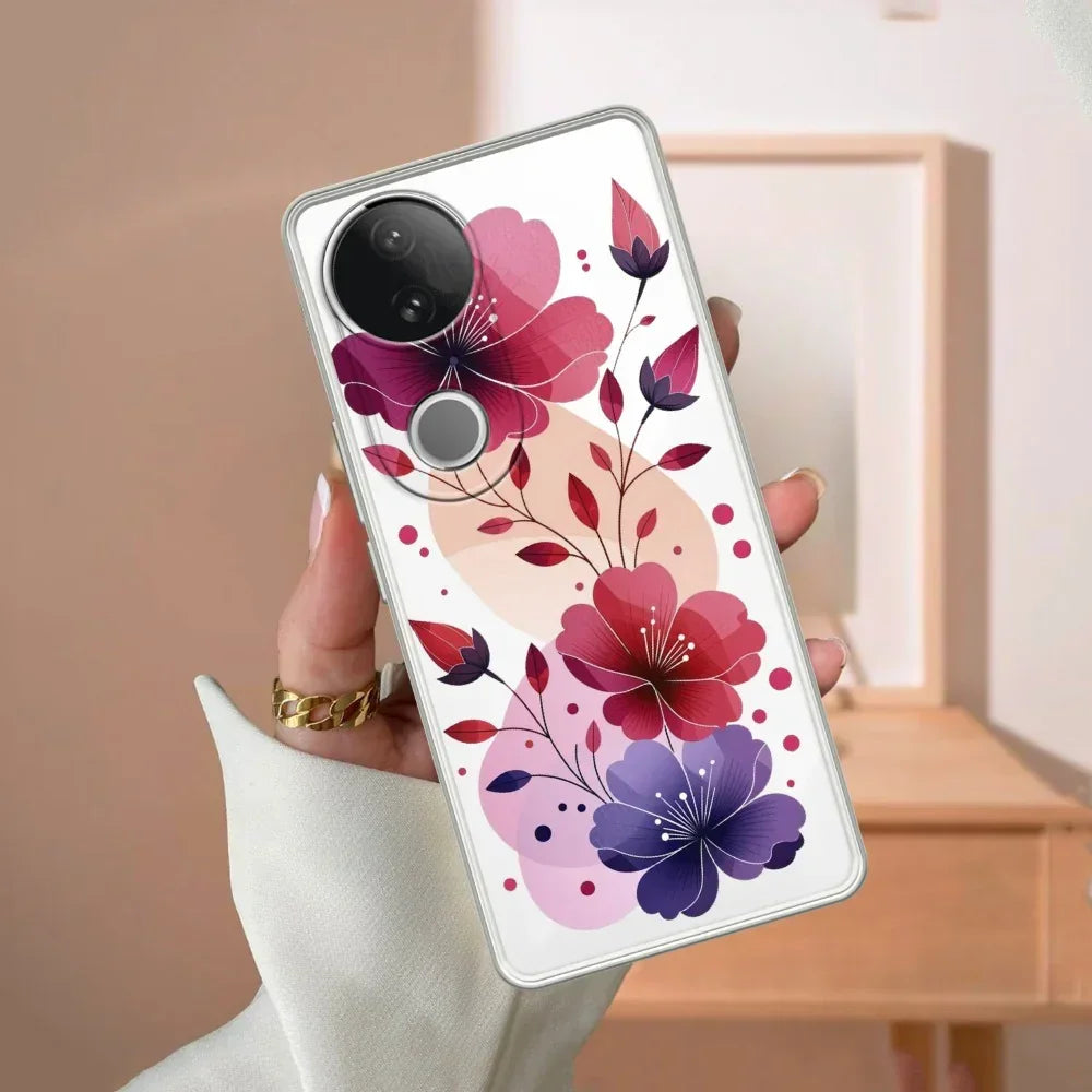 Stunning Floral Transparent Silicon Case For Vivo Y18 / Y18i