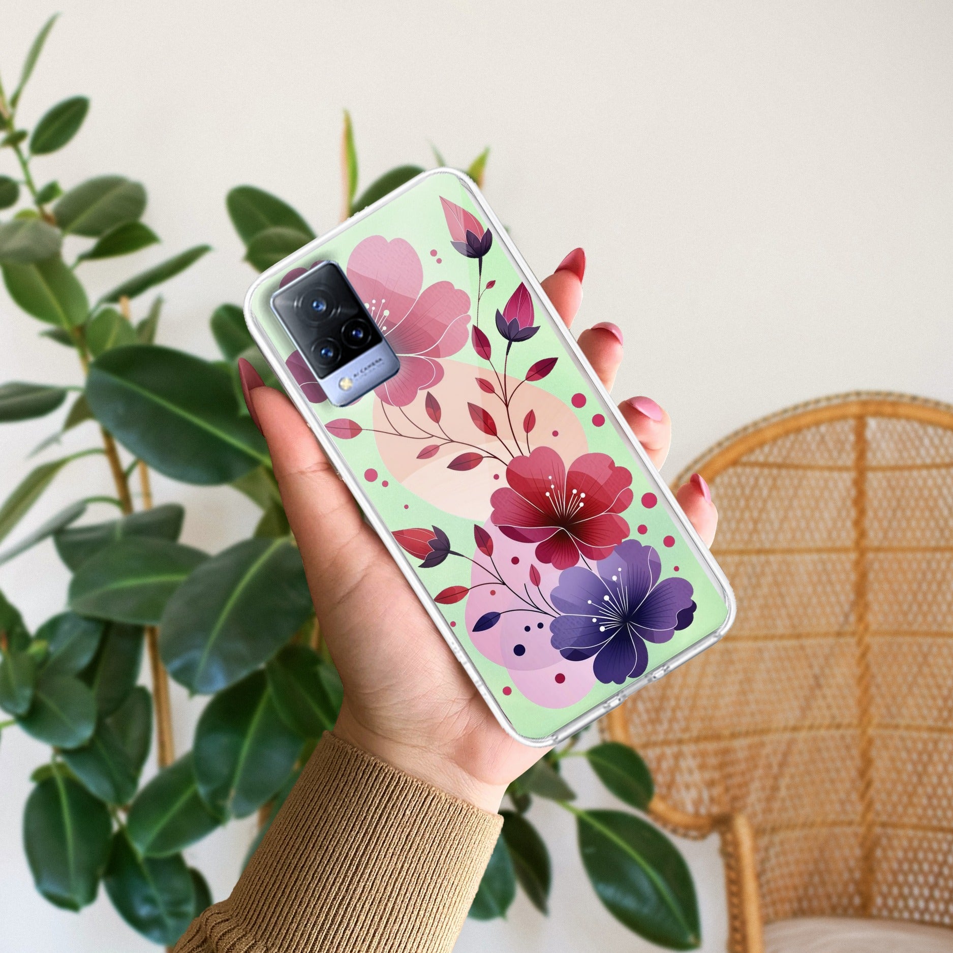 Stunning Floral Anti Yellow Case For Vivo V21 5G
