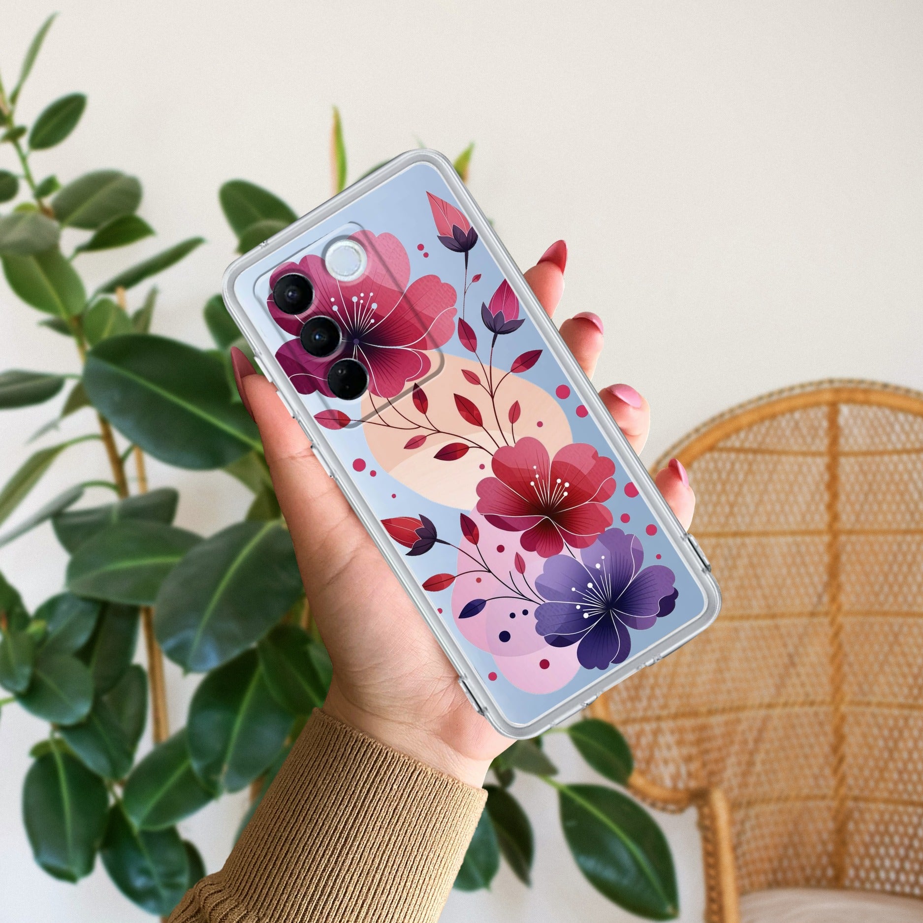 Stunning Floral Anti Yellow Case For Vivo V27 Pro 5G