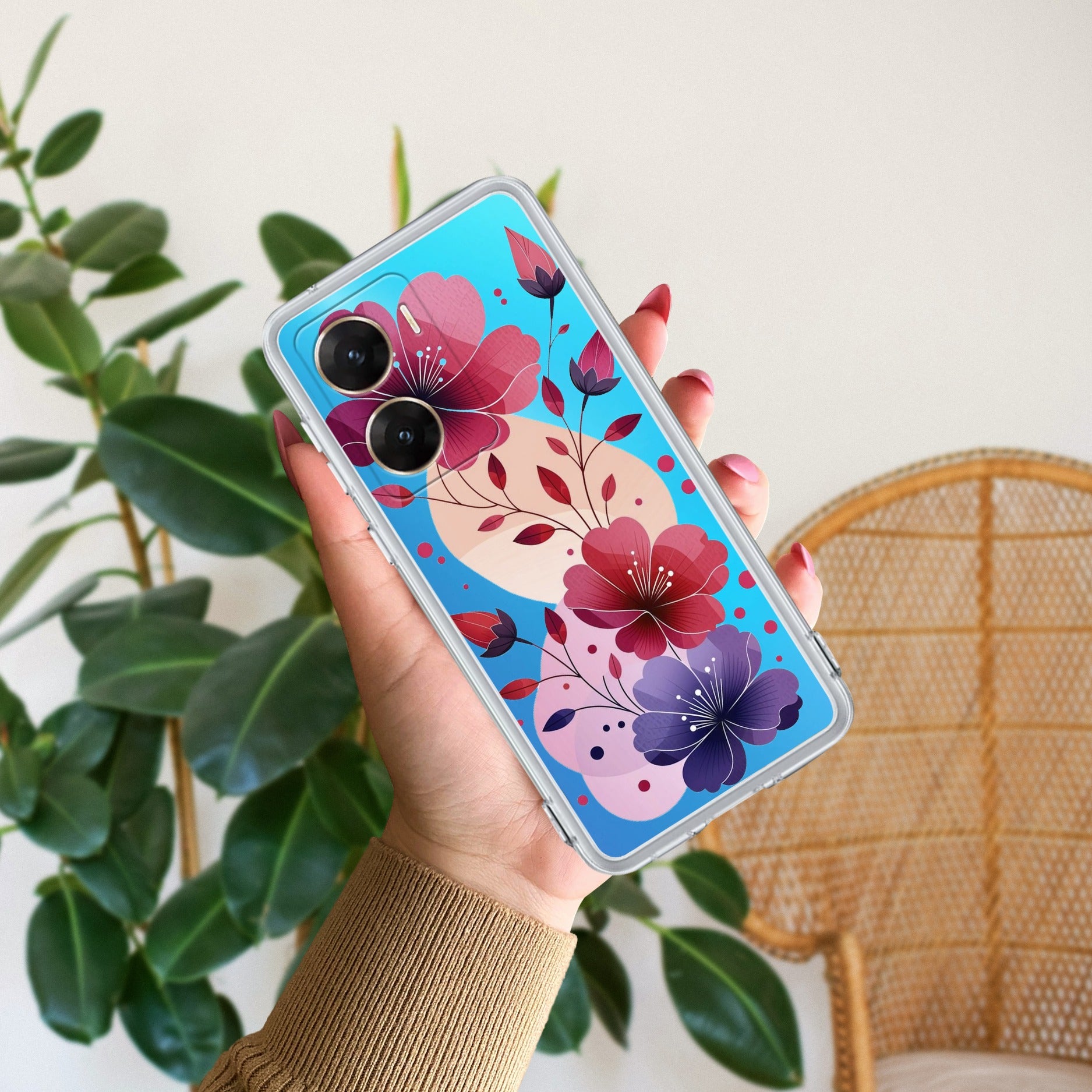 Stunning Floral Transparent Silicon Case For Vivo V29E 5G