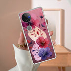 Stunning Floral Transparent Silicon Case For Vivo V50 5G