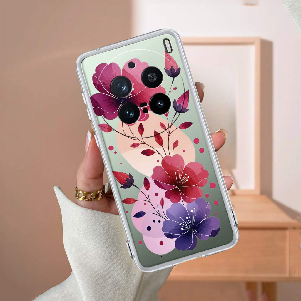 Stunning Floral Transparent Silicon Case For Vivo X200 Pro 5G