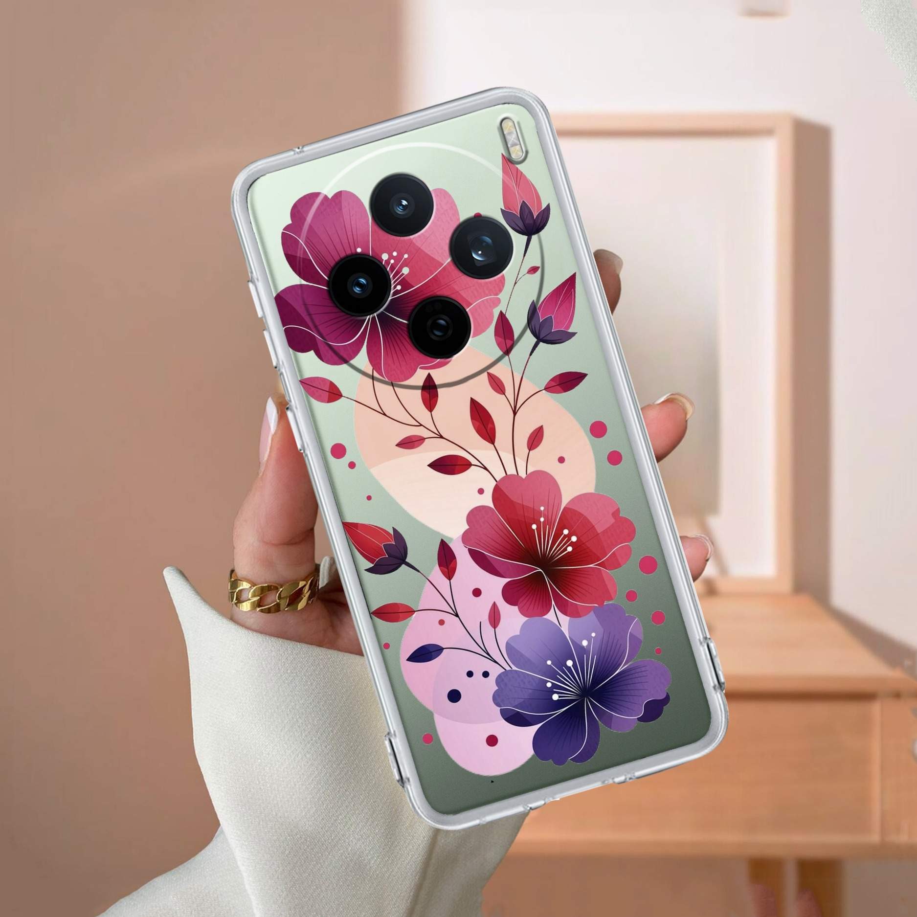 Stunning Floral Transparent Silicon Case For Vivo Y12G /Vivo Y12S