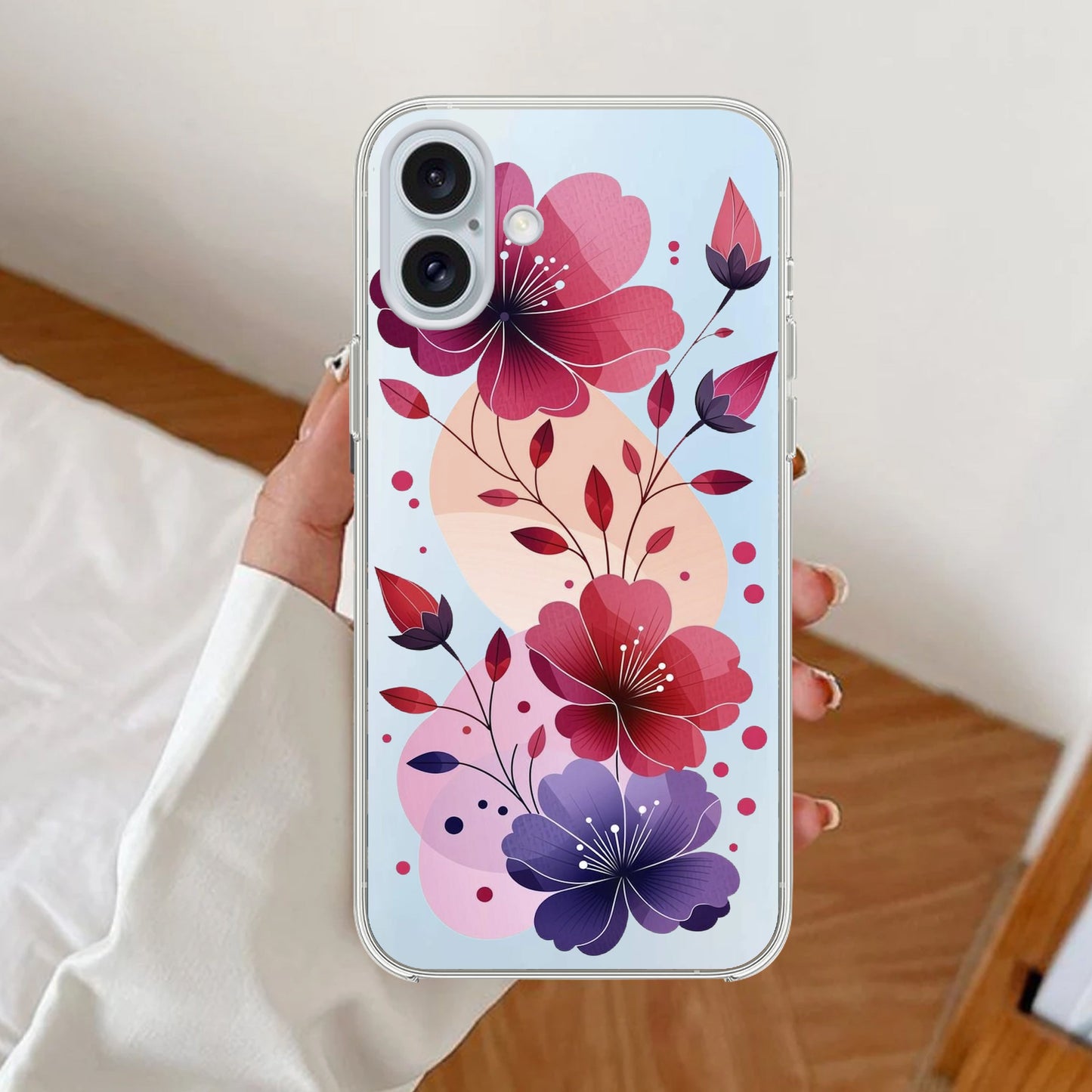 Stunning Floral Transparent Silicon Case For iPhone