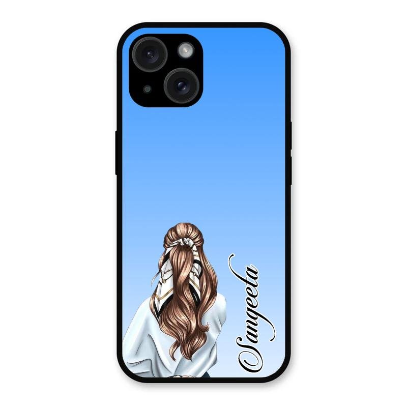 Styles Girl Customize Name Glass Case For iPhone 15 Plus